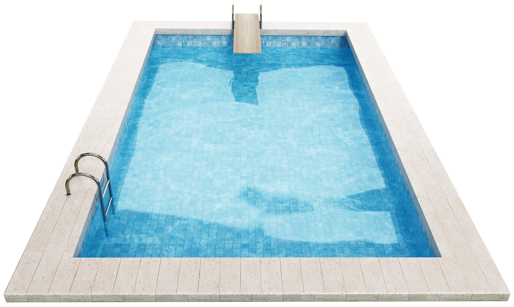 Piscine avec plongeoir, page construction 