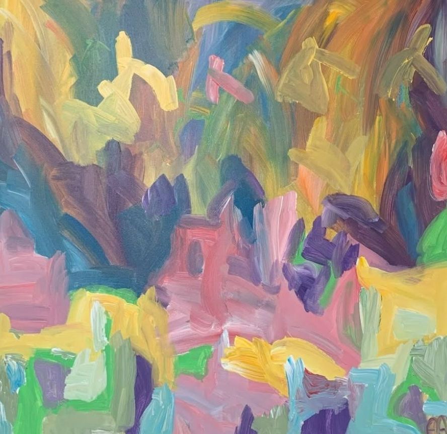 Toile colorée et abstraite