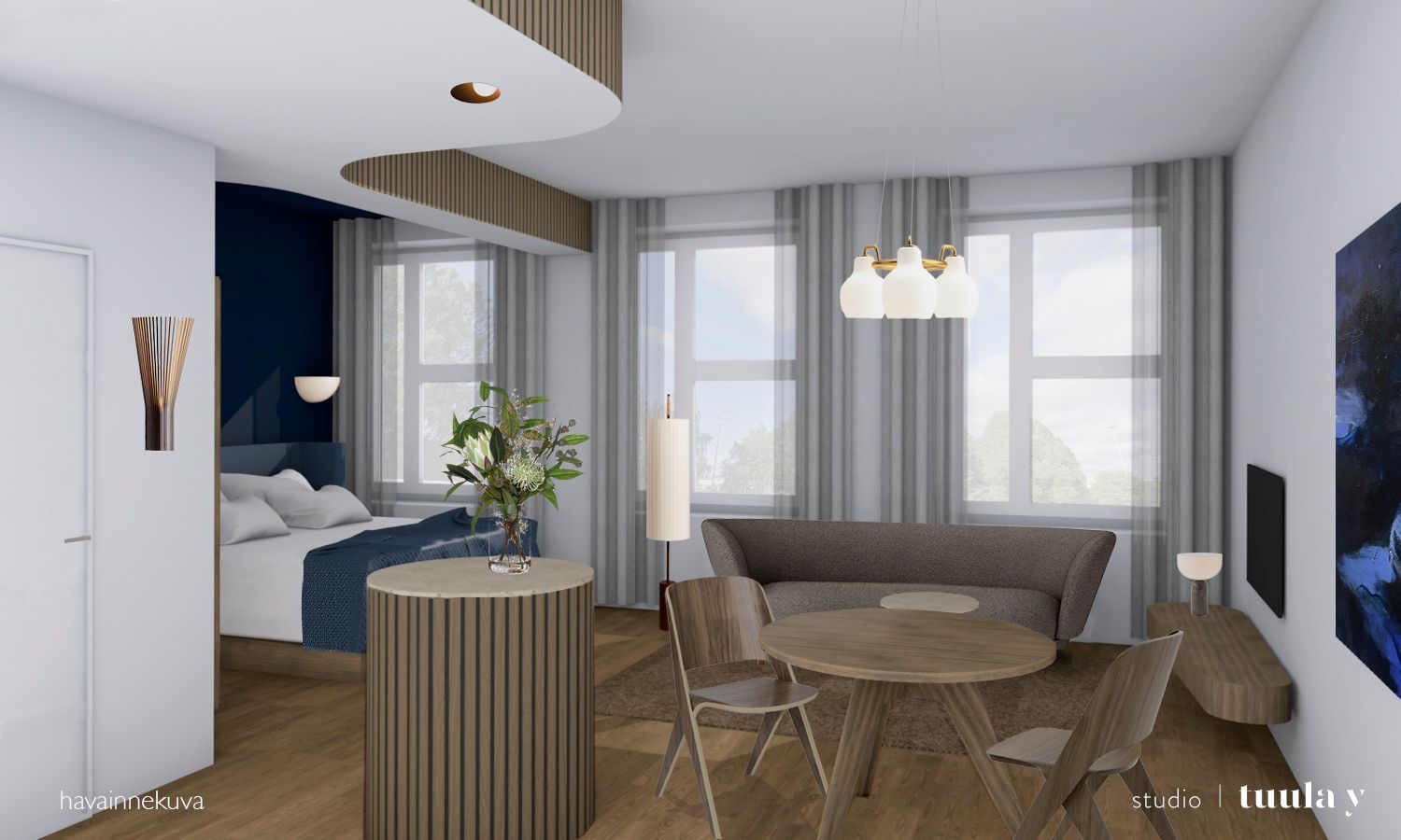 3D-suunnittelu - visualisointi hotellihuoneesta