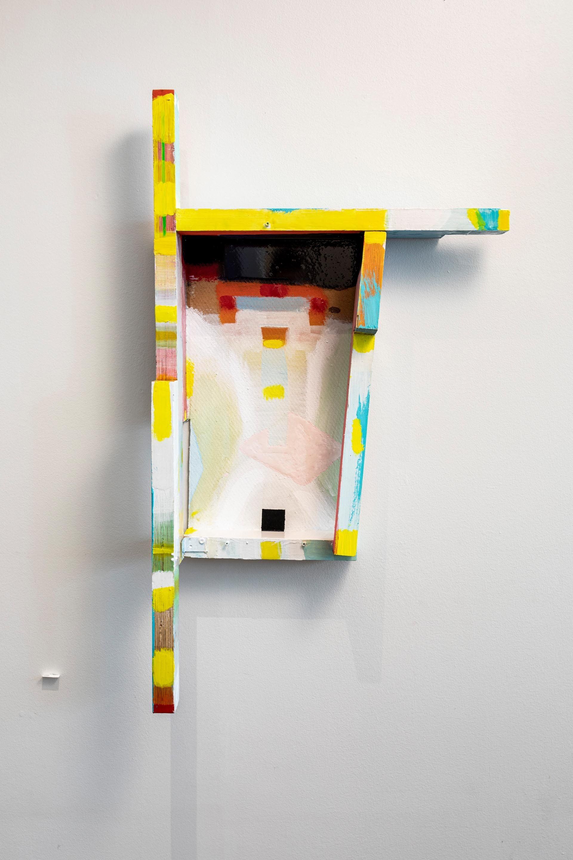 Henri Hangan värikäs teos Galleria tuula y taidenäyttelyssä. 