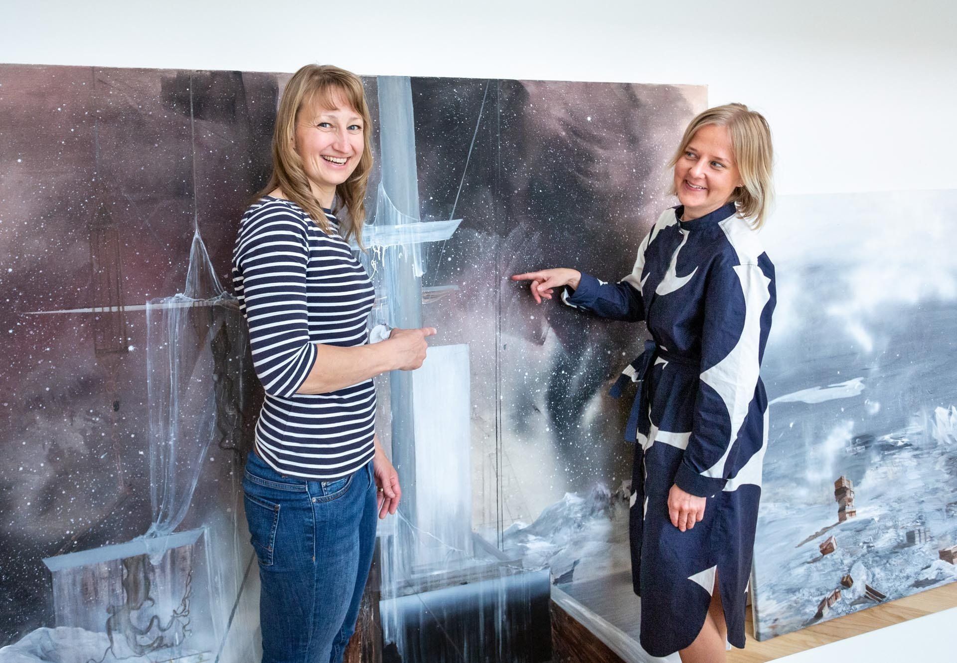 Taidetta lapista - Entinen alppihiihtäjä Tanja Poutiainen ja kuvataiteilija Hanna Kanto