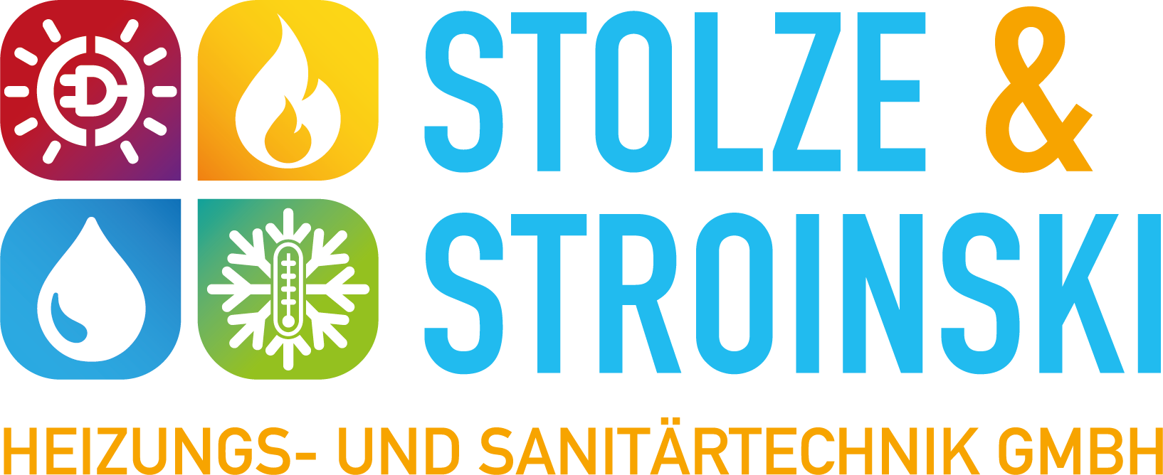 A colorful logo for stolze & stroinski heatings-und sanitartechnik gmbh