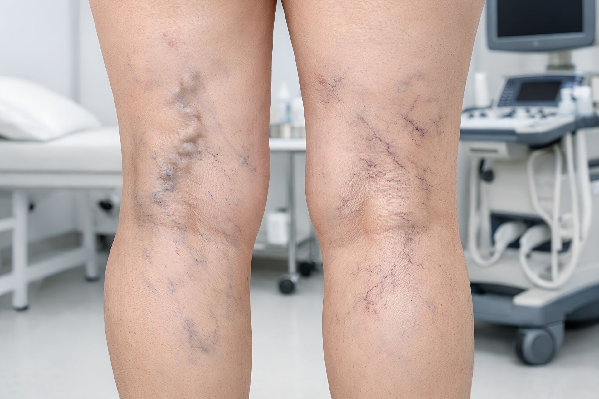 Des jambes affectées par de l'insuffisance veineuse profonde