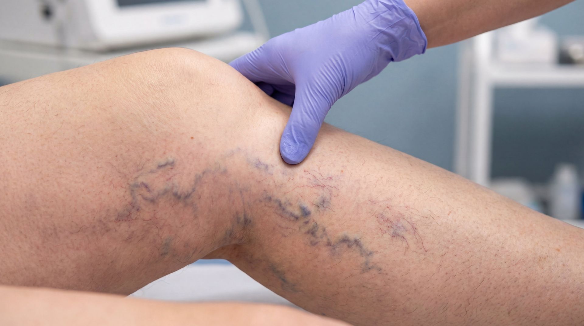 Une jambe avec des varices profondes
