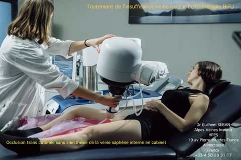 Application de la technique HIFU sur une jambe