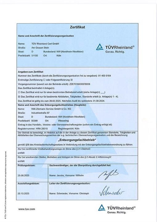 Ein Zertifikat, auf dem das Wort „Zertifikat“ steht
