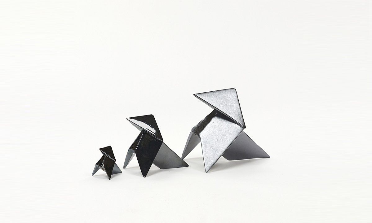 Objet origami en faïence