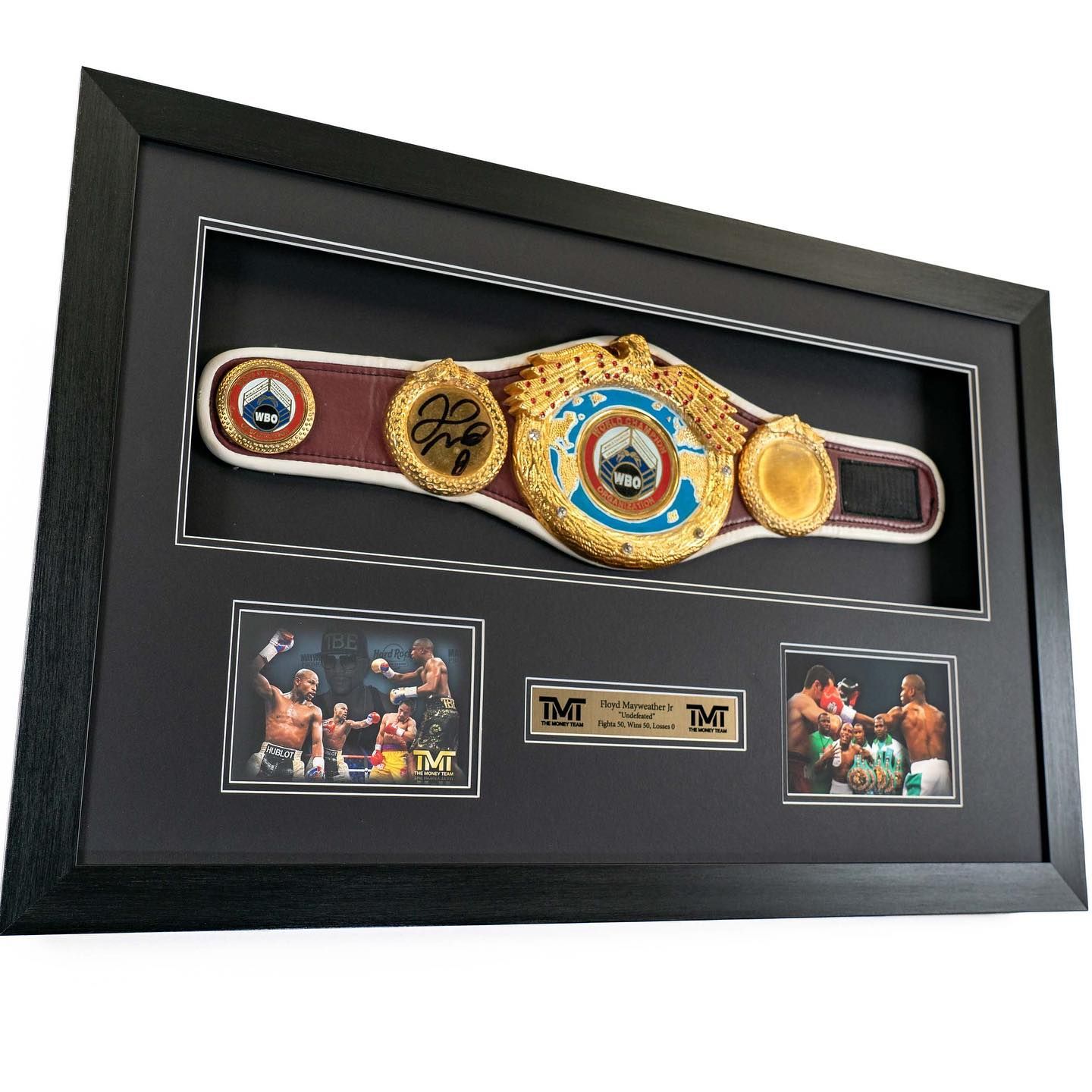 Floyd Mayweather Jr signed WBO World Championship mini belt