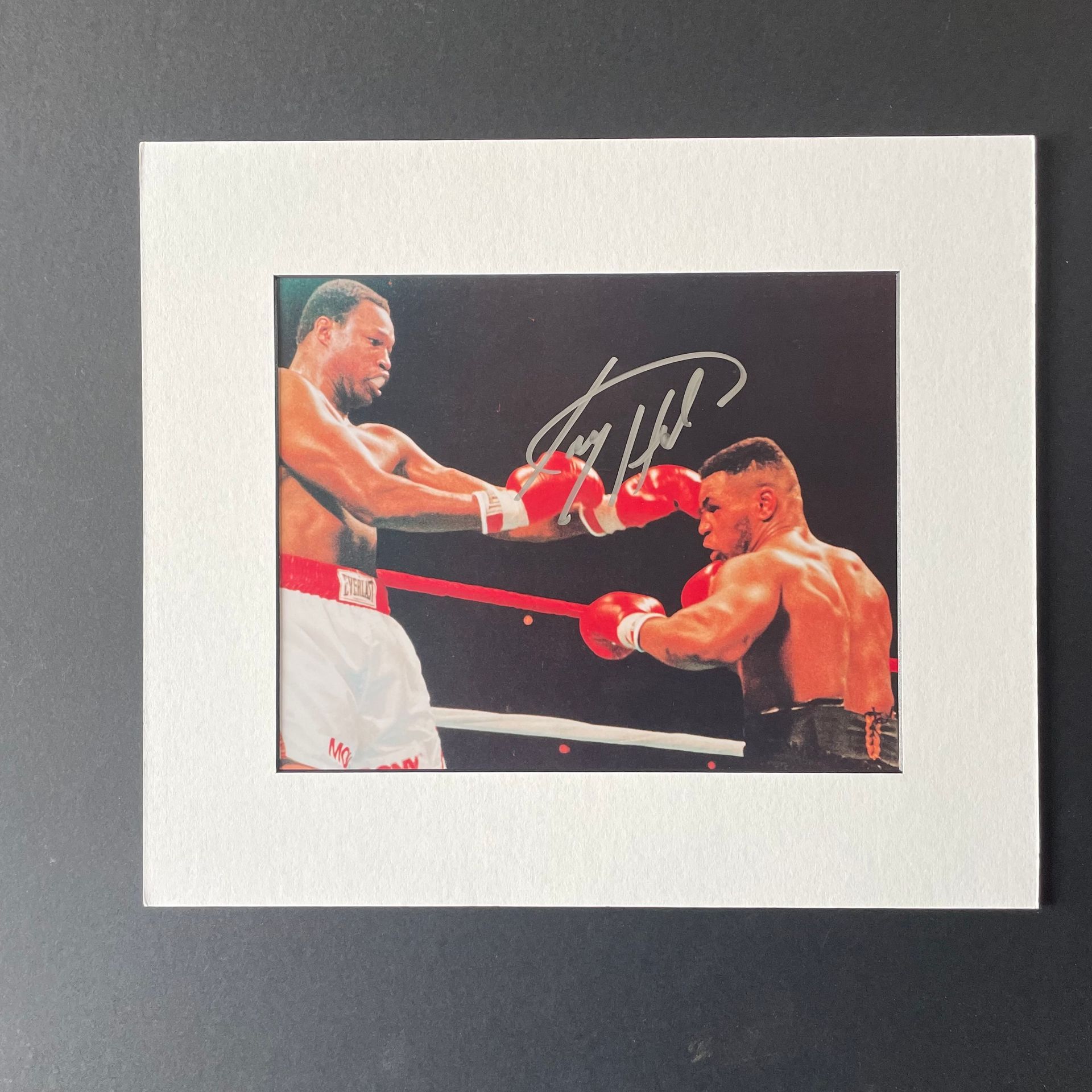 Larry Holmes v Mike Tyson Signed Photo