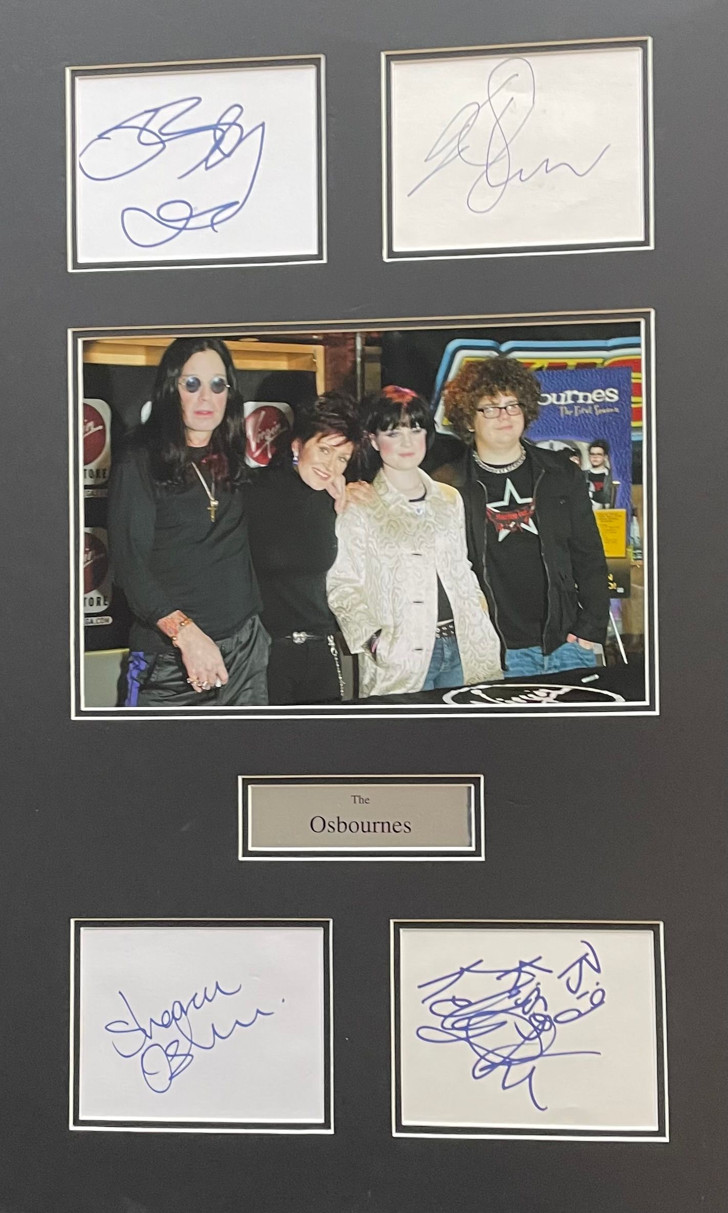 Framed Ozzy Osbourne Family Signed Photo