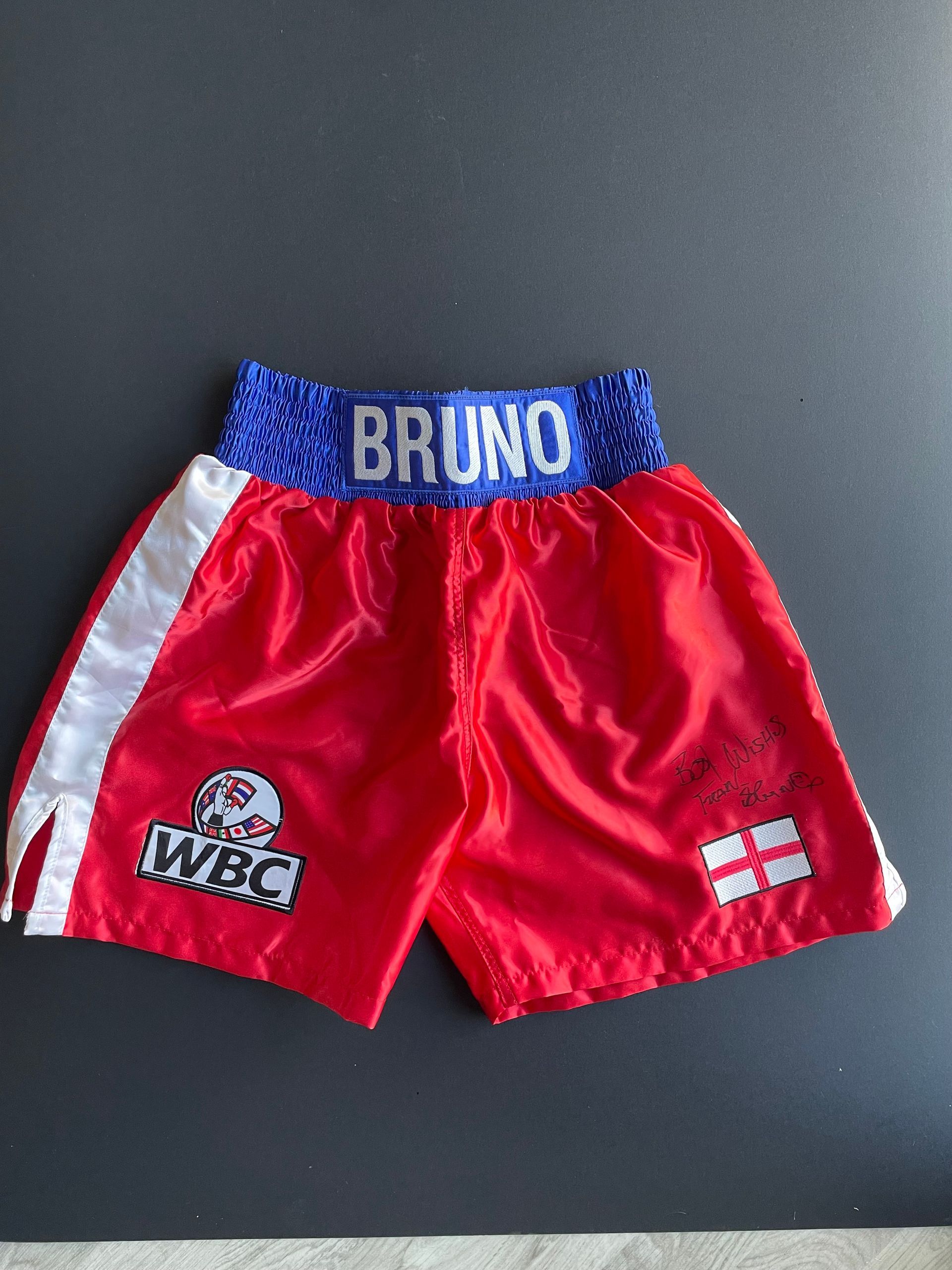 Frank Bruno Hand Signed Fight Replica Boxing Shorts