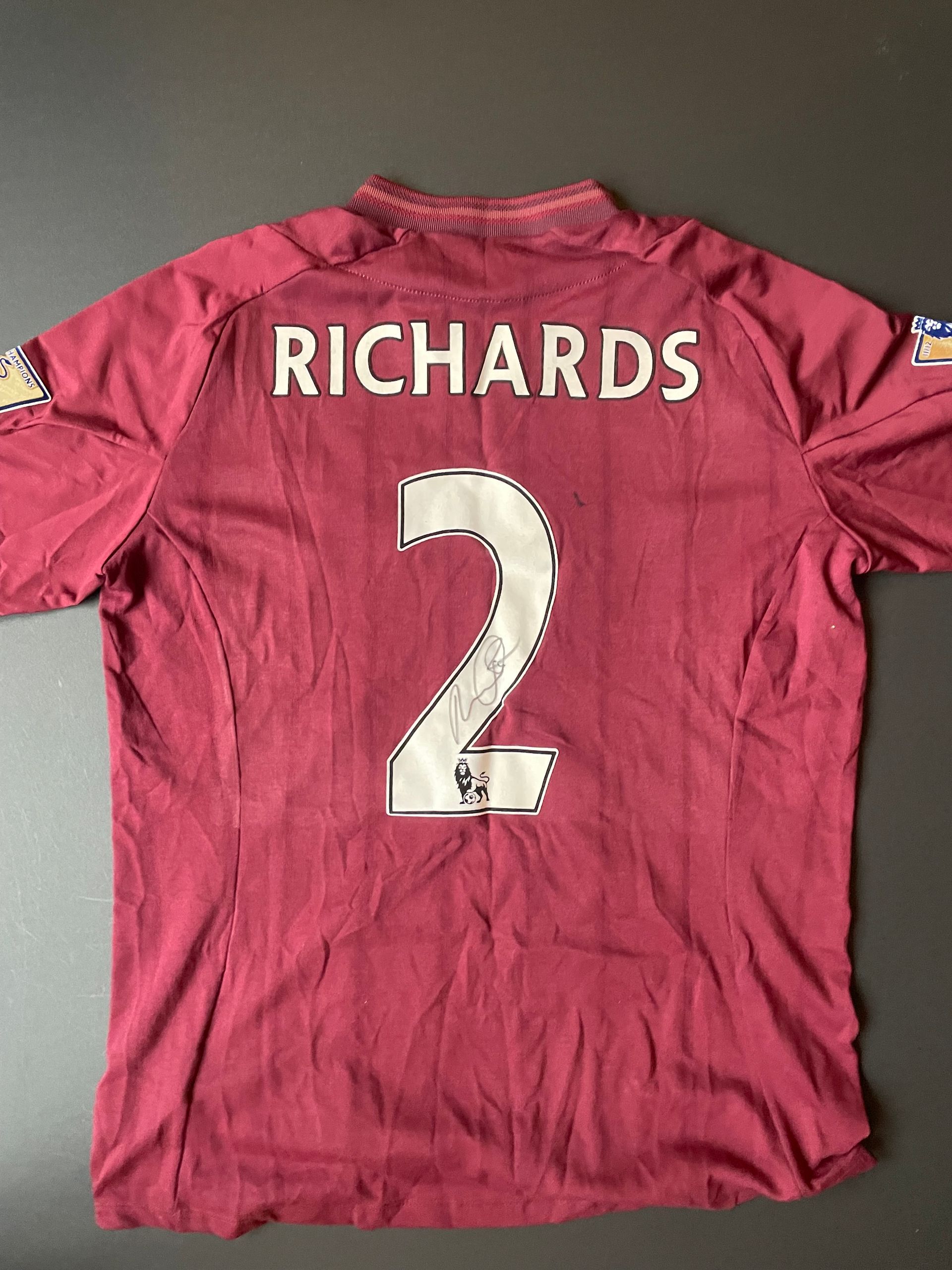 Micah Richards Match Issue and Signed Manchester City 2009–10 Away Shirt