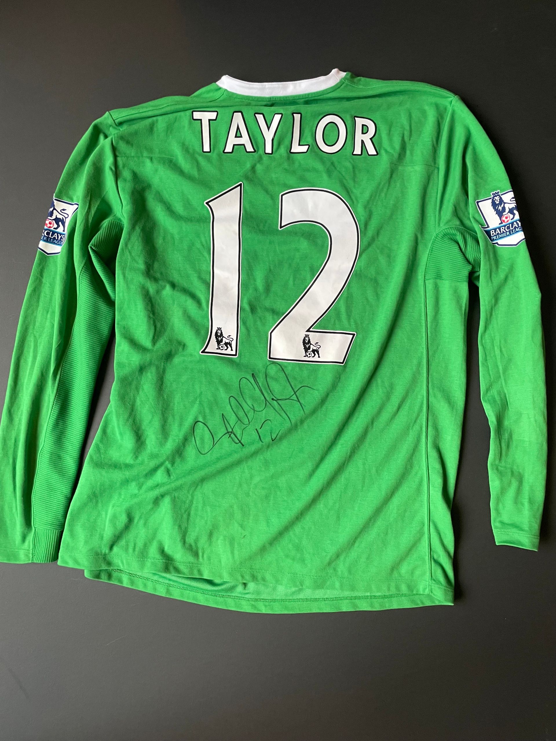 Stuart Taylor Signed Manchester City 2011–12 season Goalkeeper Shirt
