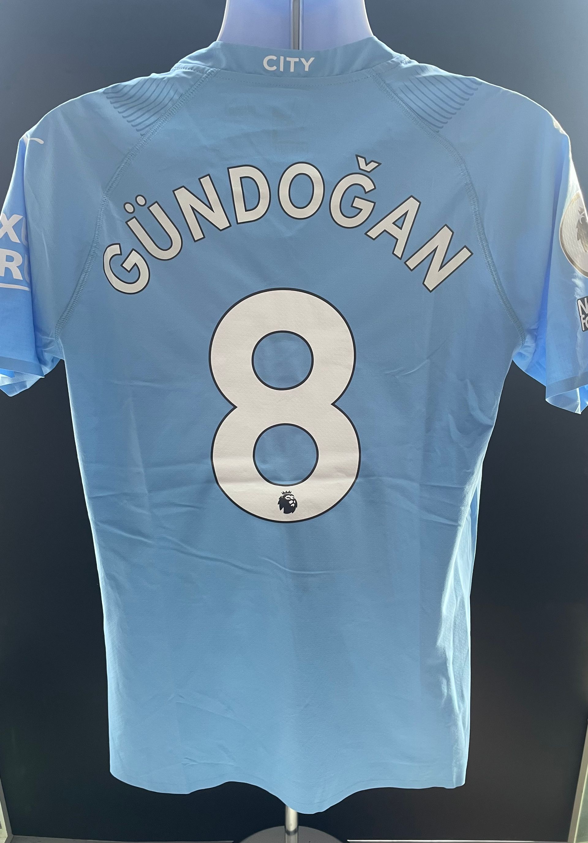 Ilkay Gundogan’s Match Prepared Premier League Shirt from the 2023-24 Season
