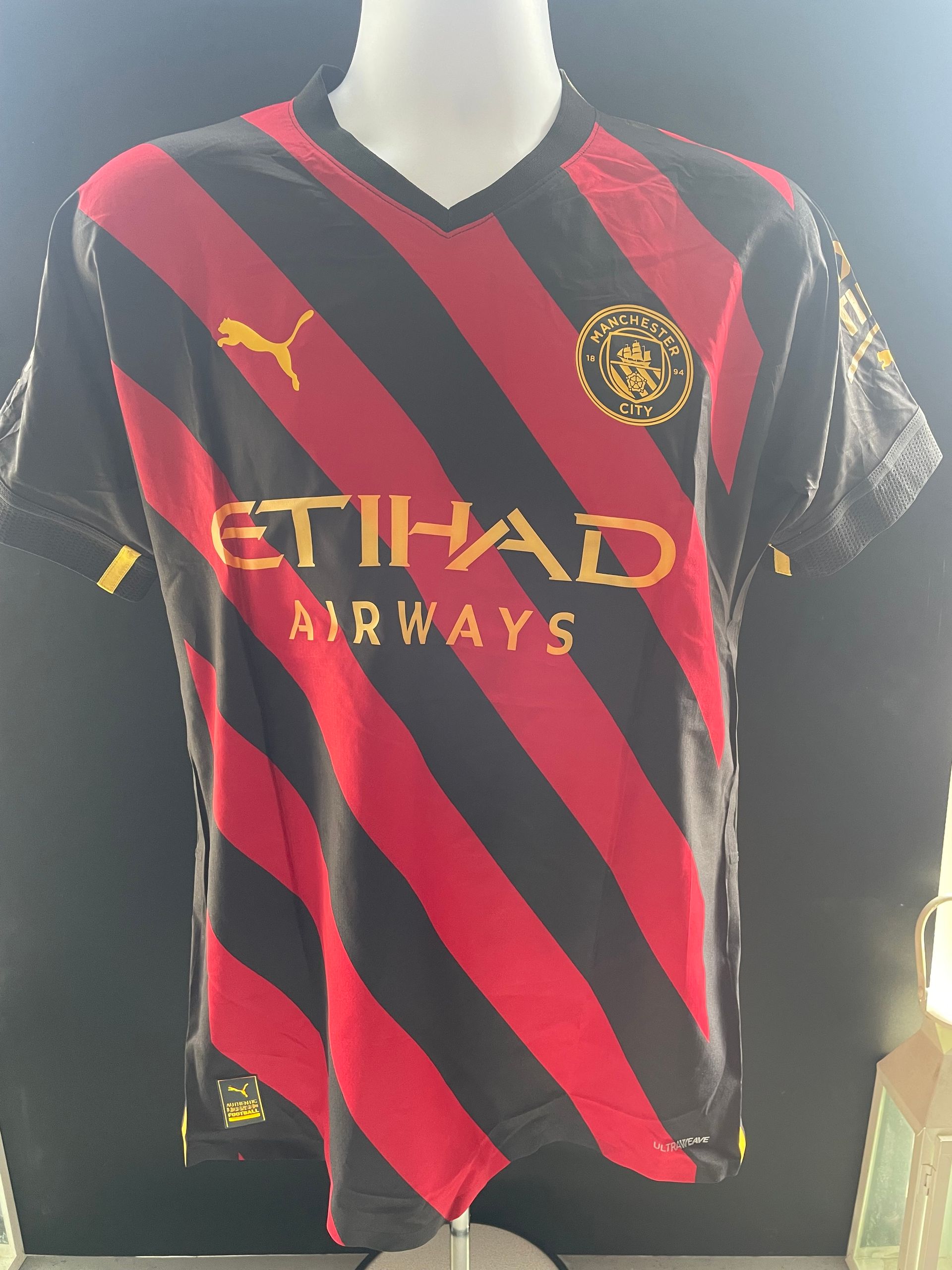 John Stones Match-Issue 2023–24 season Manchester City Away Shirt