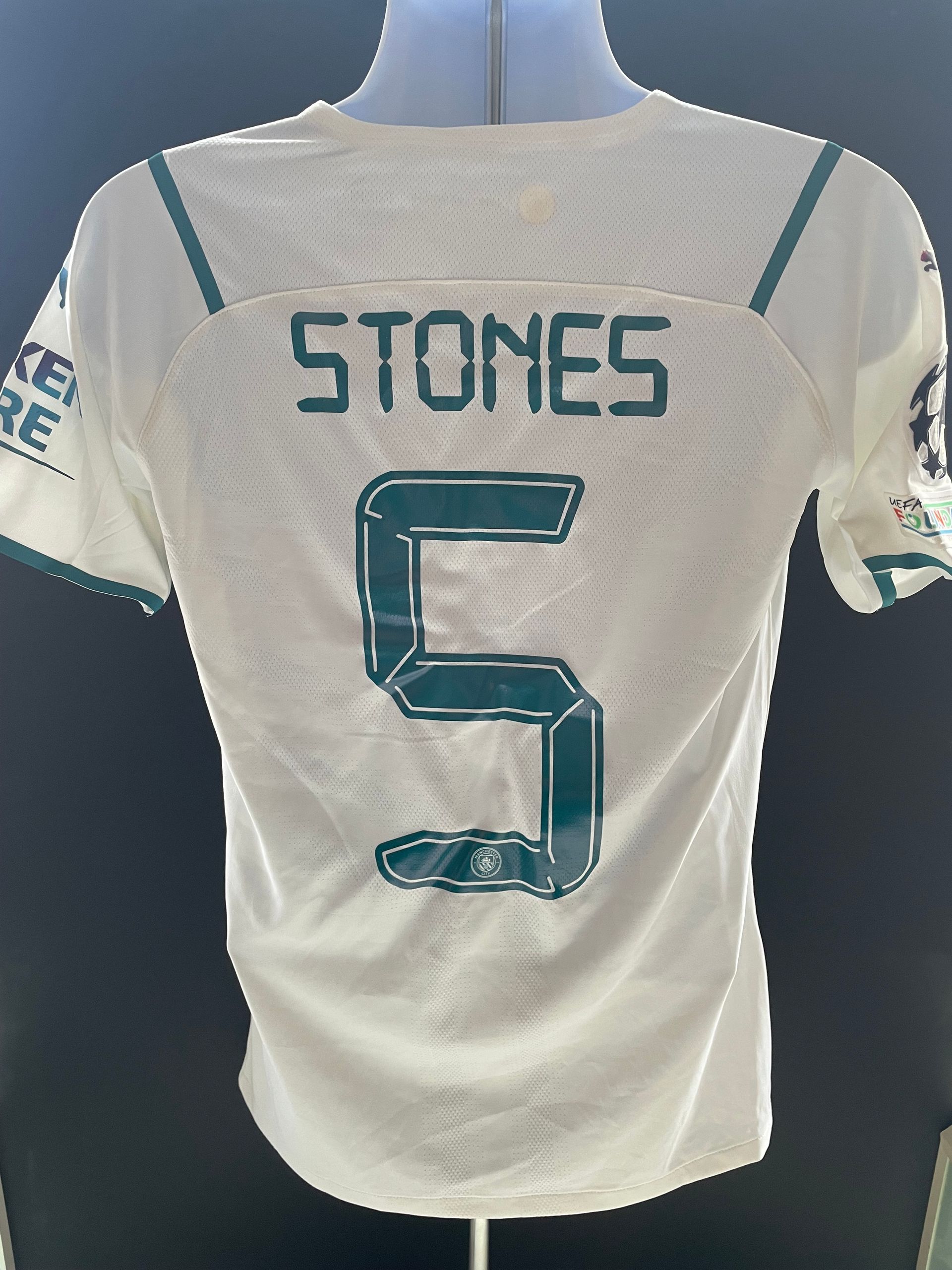John Stones Manchester City 2022–23 Away Shirt – (Match Issue, Treble Season)