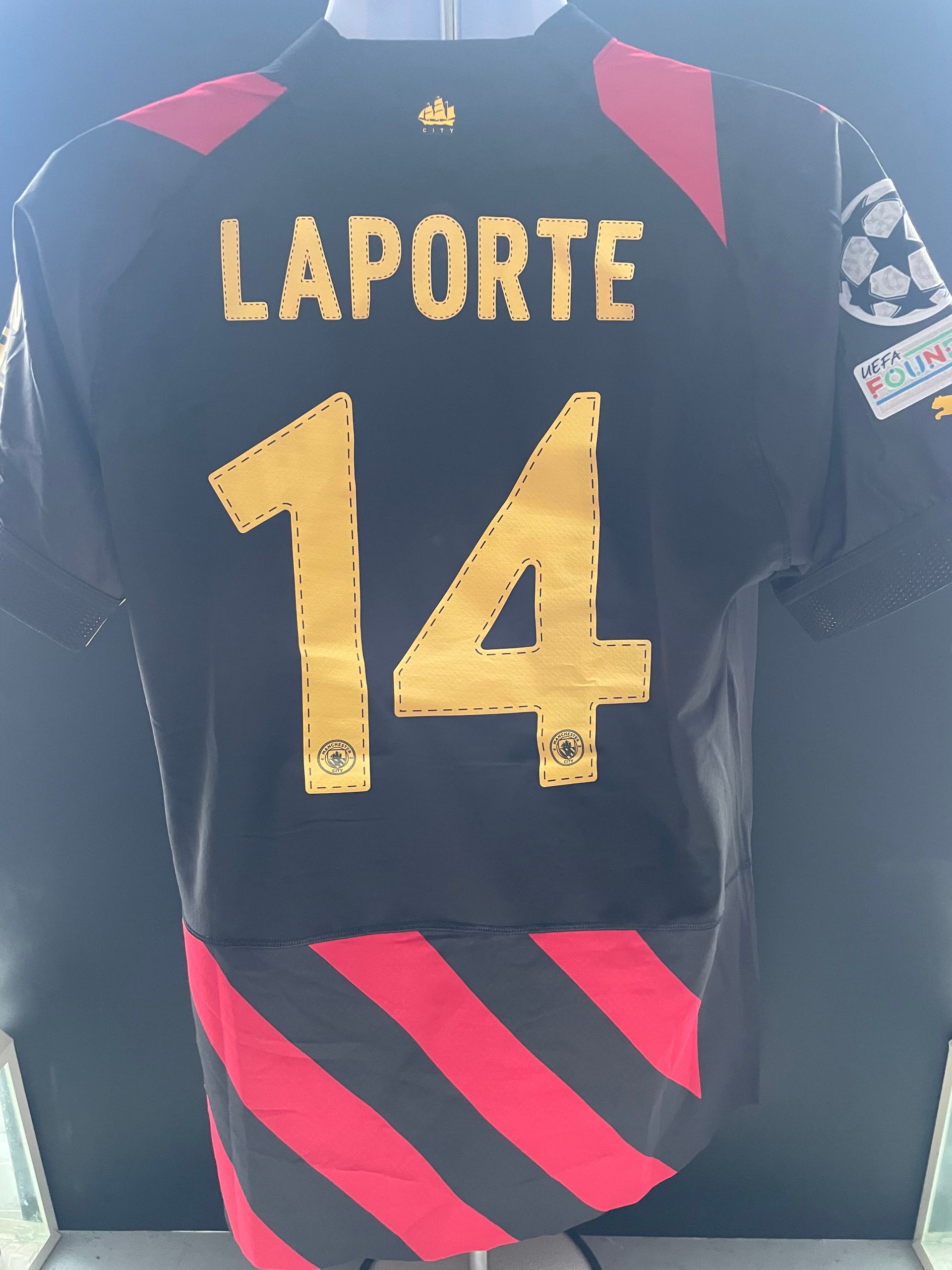 Aymeric Laporte Player-Issue Official Manchester City Away Shirt 2022-23 Season