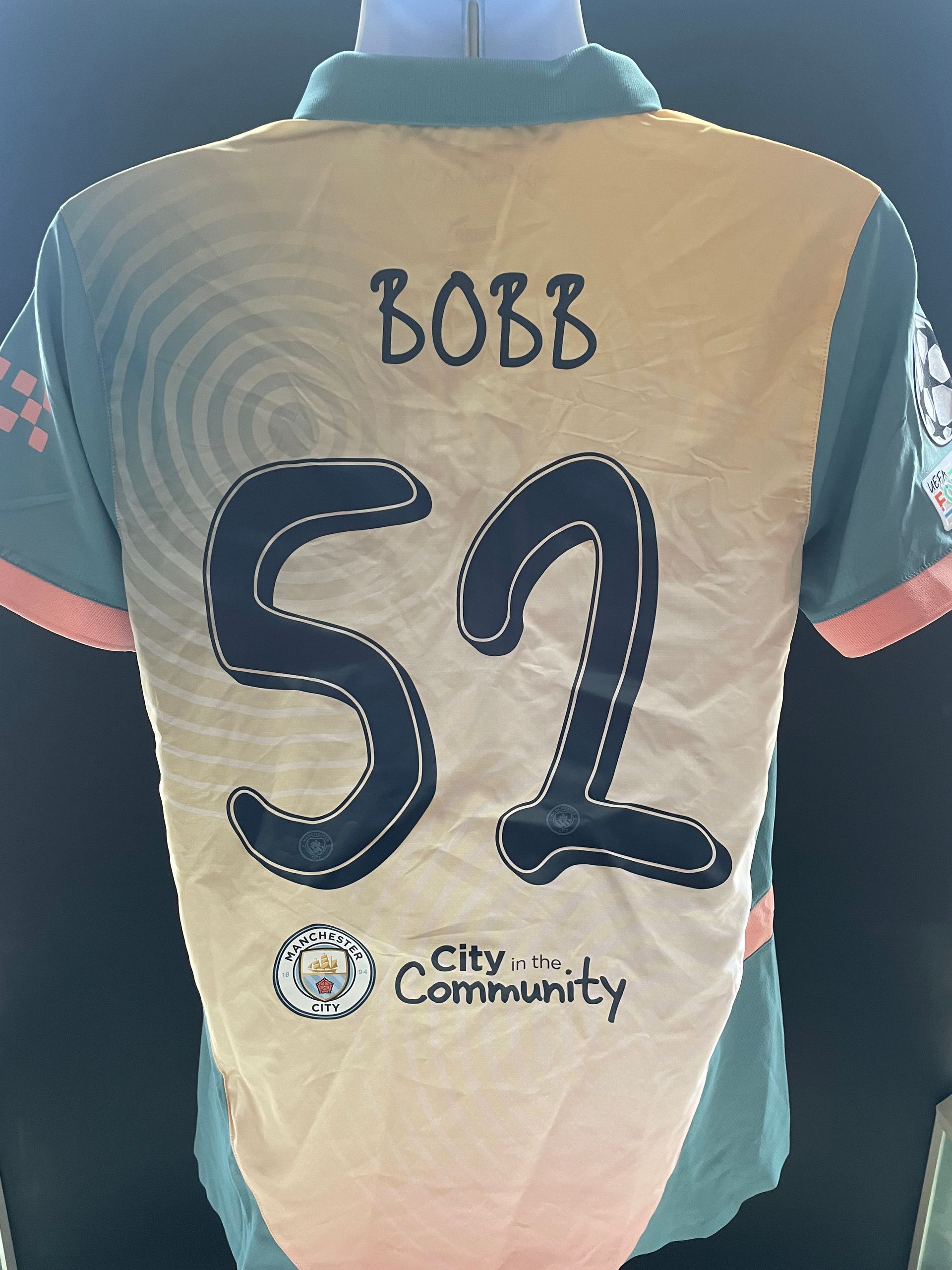 Oscar Bobb Player Issue Manchester City Third Kit 2023–24 Season
