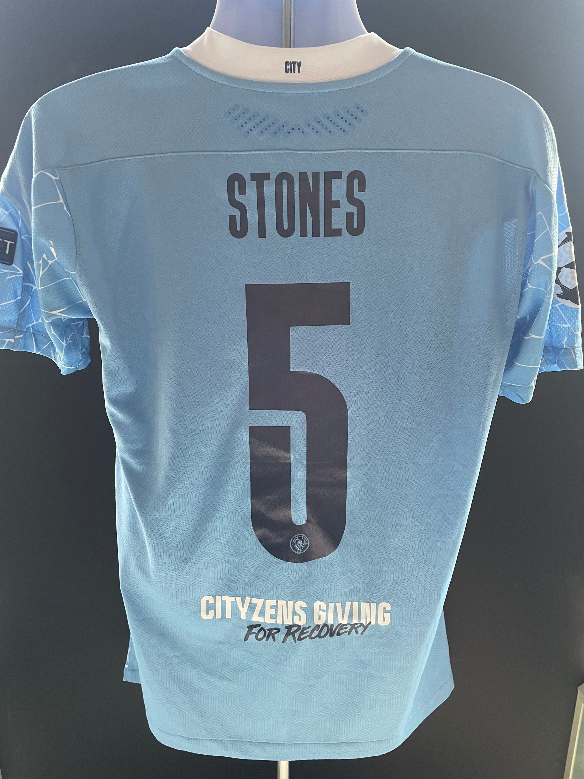 John Stones Manchester City 2020–21 Champions League Final Shirt – (Champions League Final Match Issue)