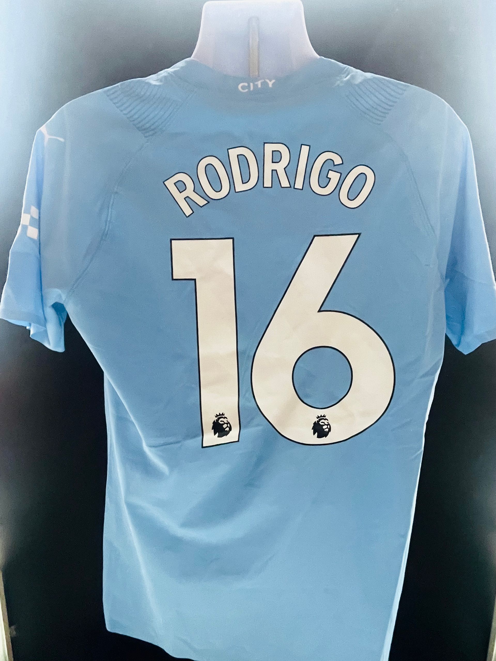 Rodrigo Manchester City Player-Issue Home Shirt (With COA)
