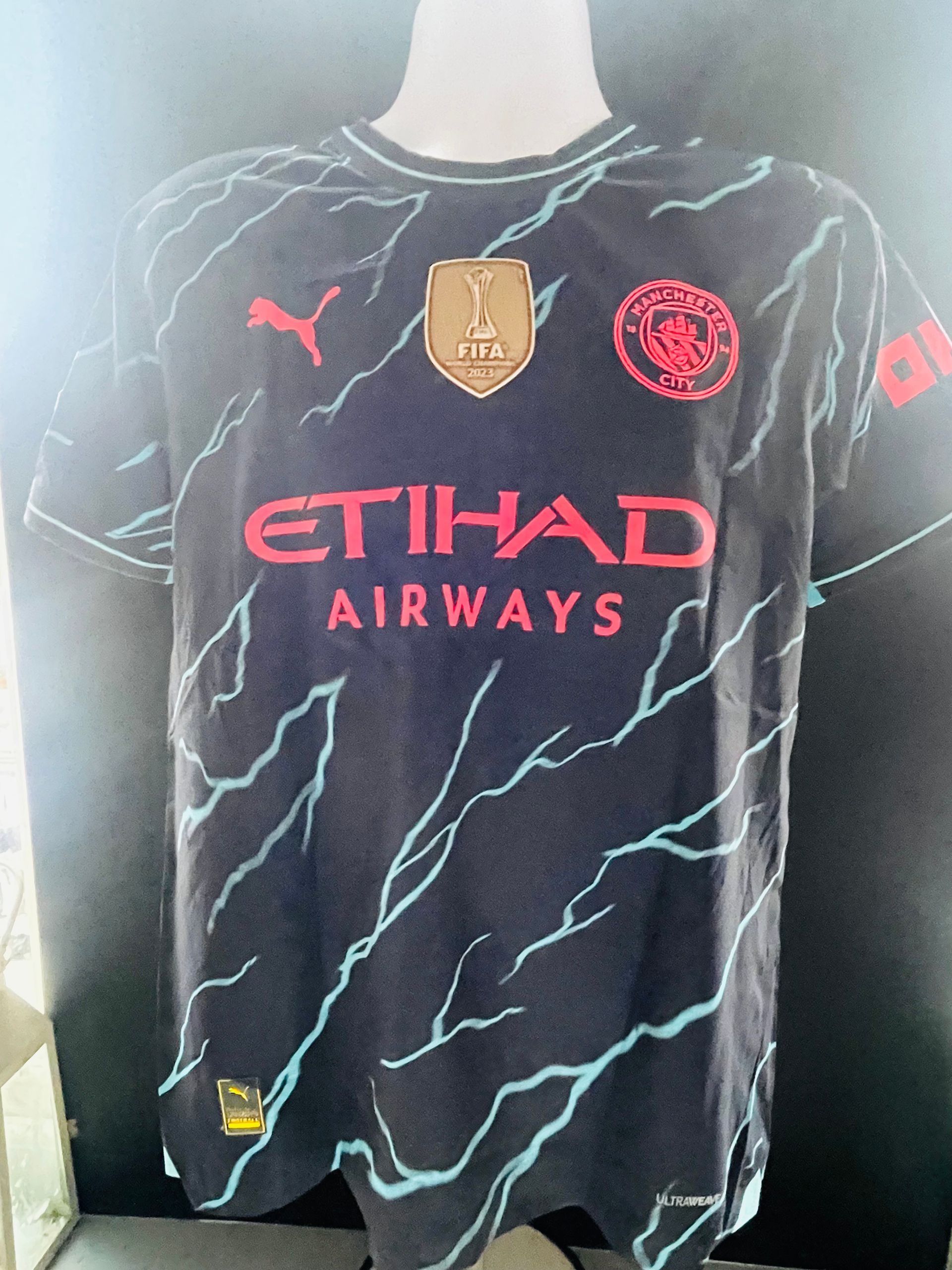 John Stones Manchester City Player Issue UEFA Champions League Shirt 2023-24 season