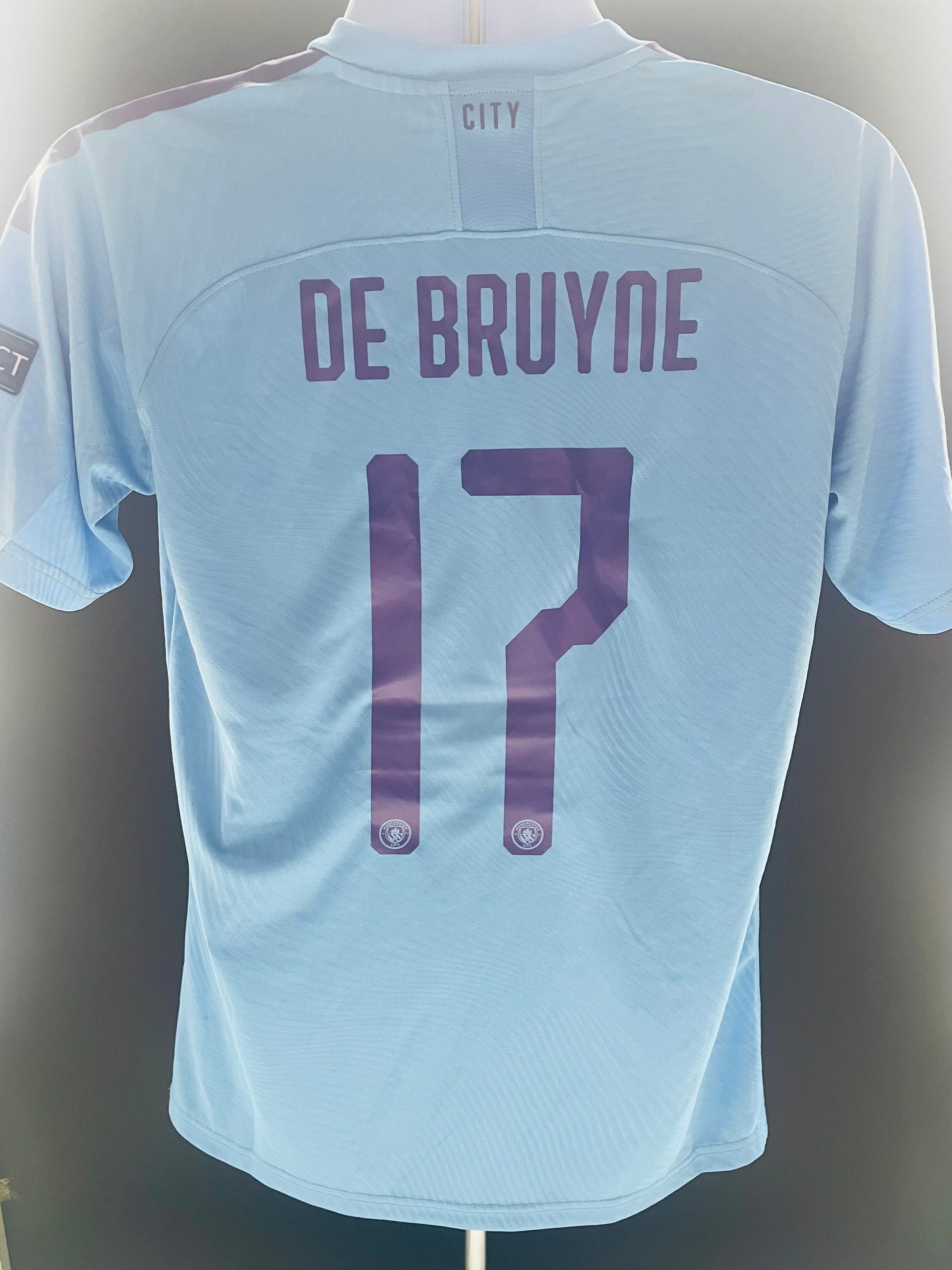 Kevin De Bruyne Manchester City Player Issue Home Shirt 2019-20 Season