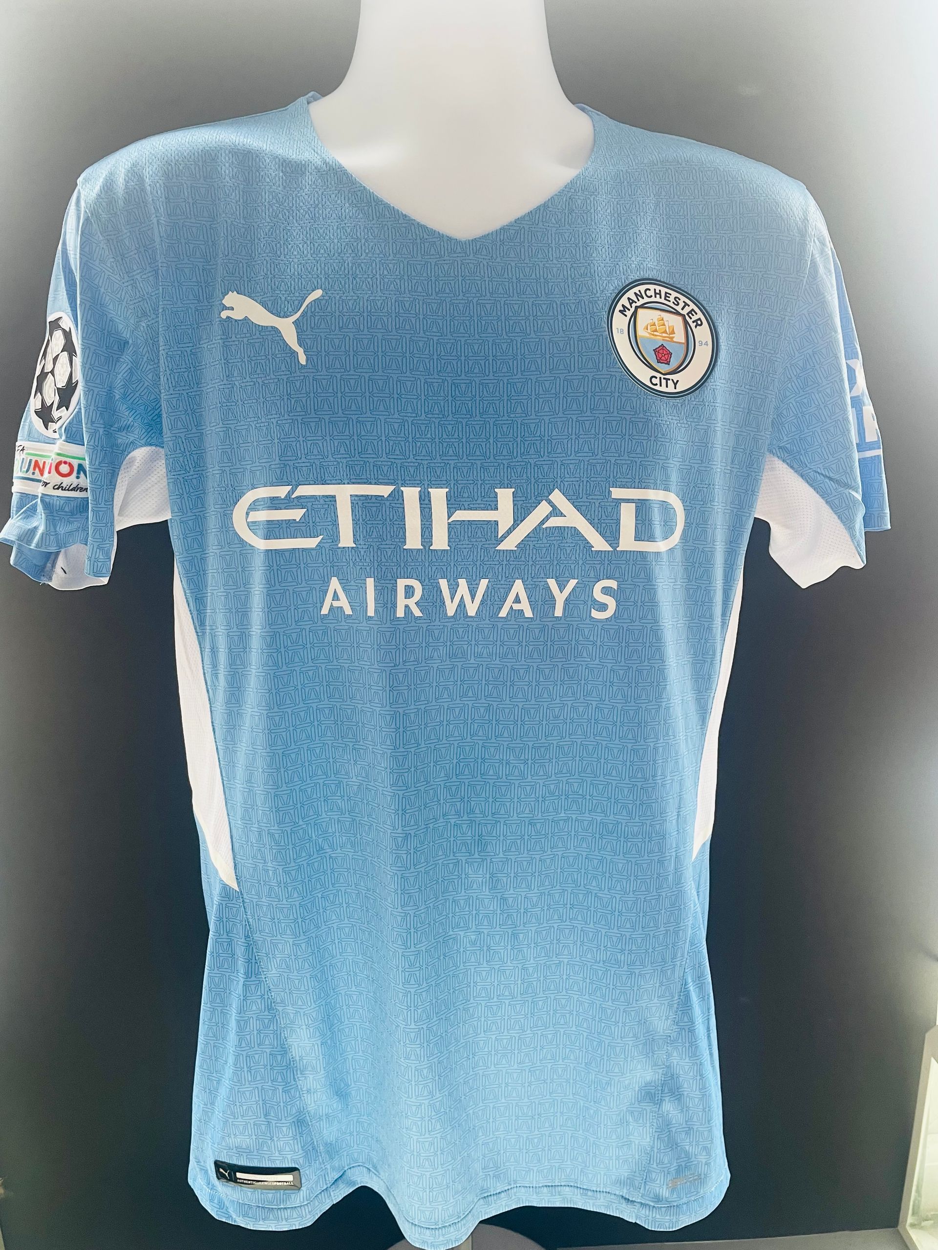 Riyad Mahrez Manchester City 2021-22 Player Issue Home Shirt