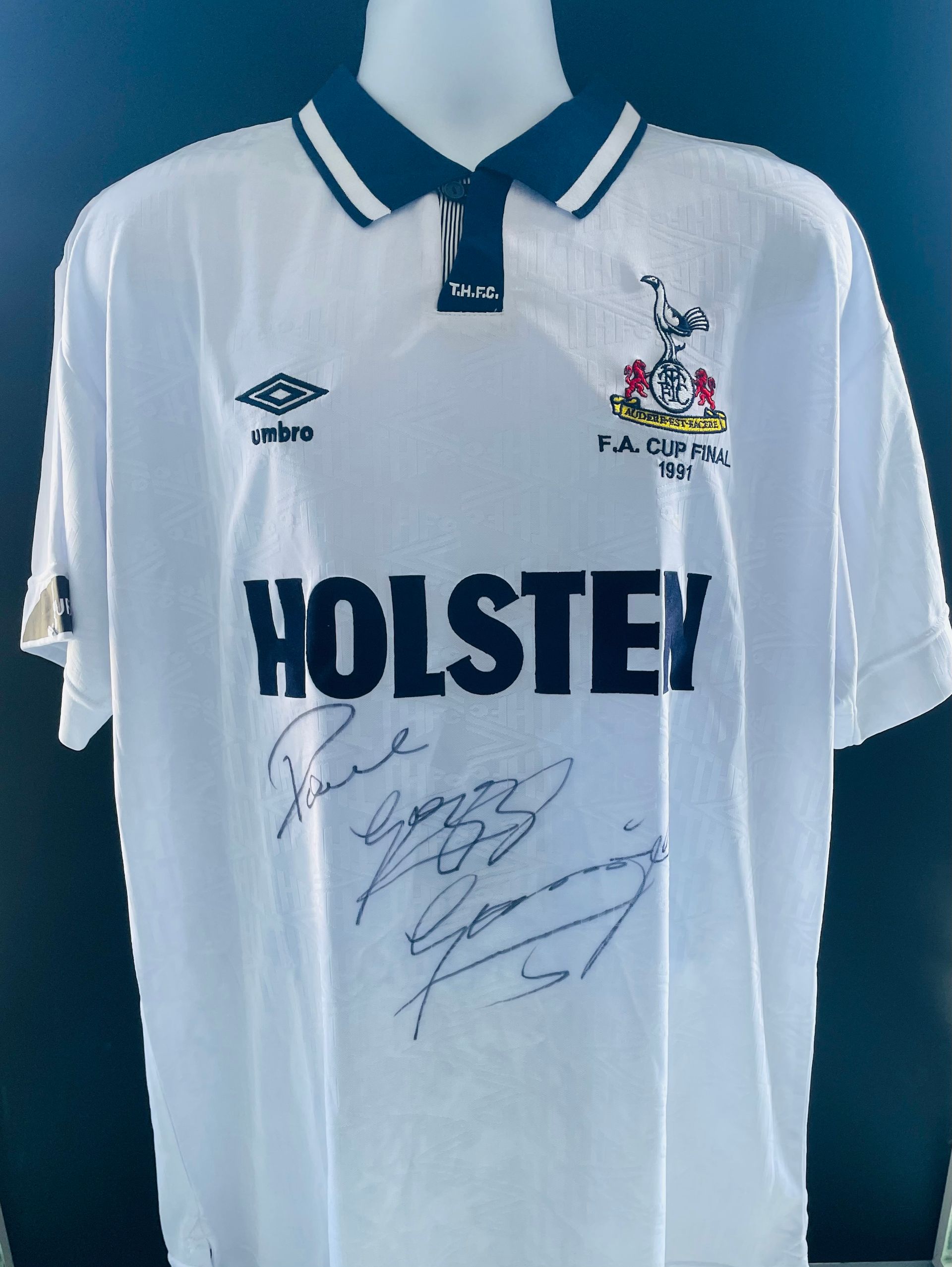 Paul Gascoigne Signed Tottenham Hotspur 1991 FA Cup Final Shirt – Spurs Legend