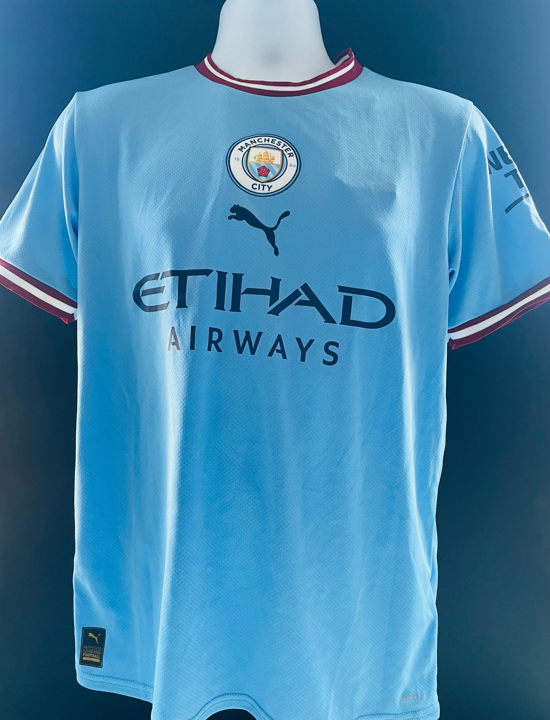 Erling Haaland Signed Manchester City 2022-23 Treble Season Shirt – Hand Signed