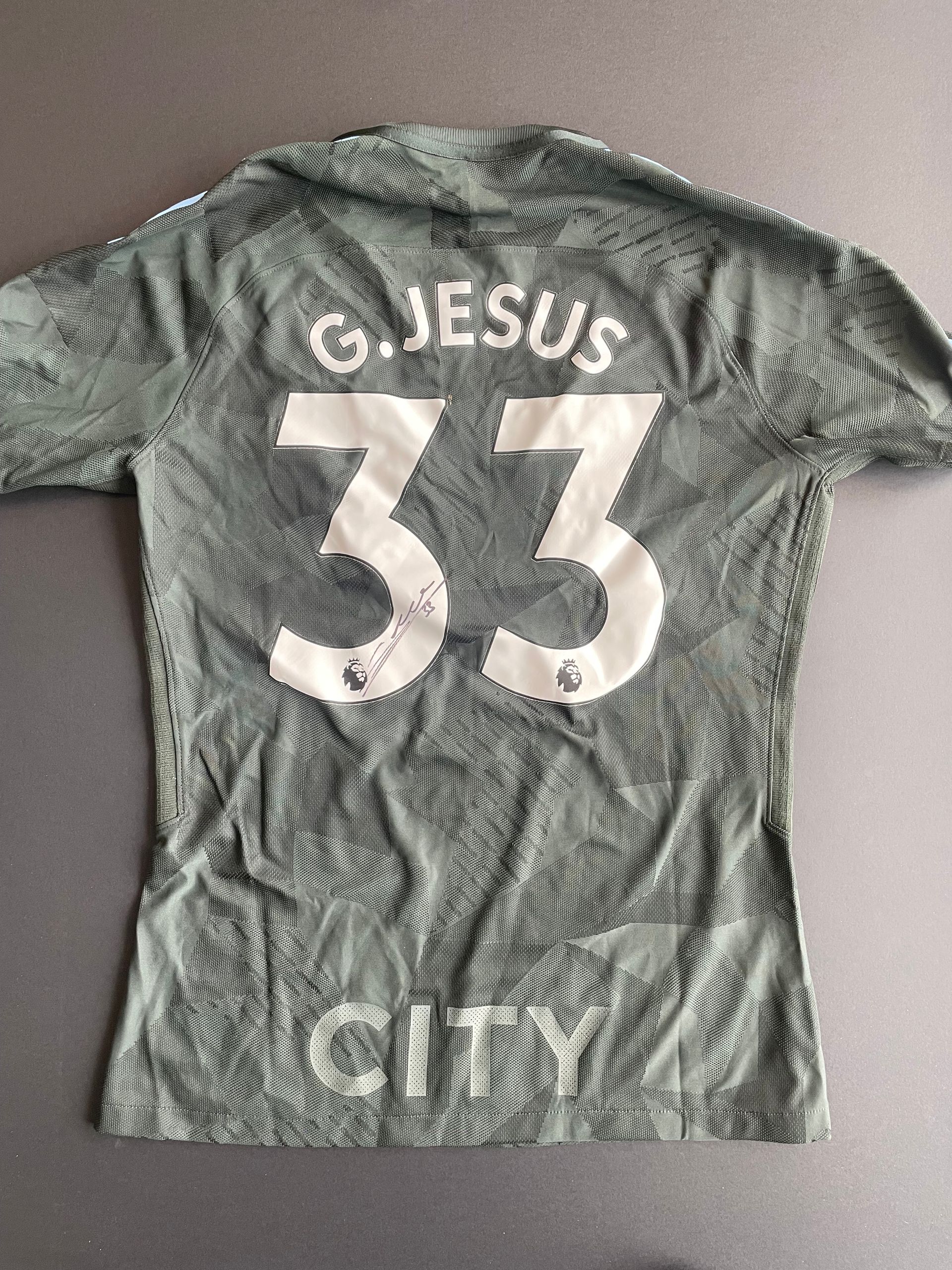 Grabriel Jesus signed City away shirt from 'Centurians' season 2017-18