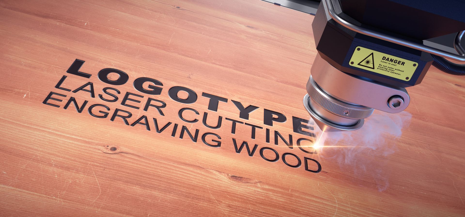 Gravure laser sur bois.