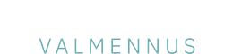 JALKAHOITOVALMENNUS-logo vaaleansinisell&auml; tekstill&auml; valkoisella taustalla