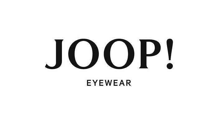 Ein schwarzweißes Logo für Joop Eyewear auf weißem Hintergrund.