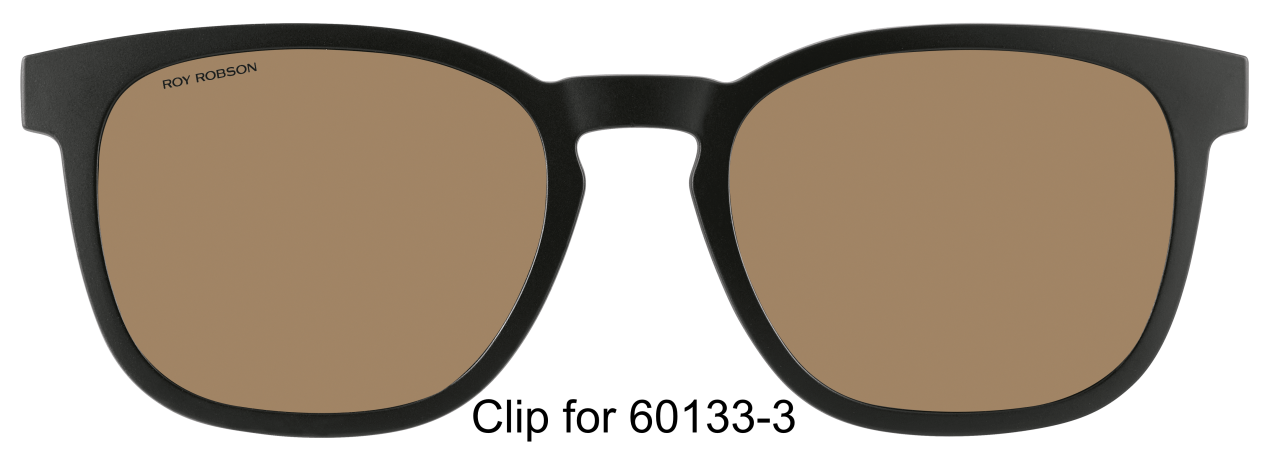 Eine Sonnenbrille mit braunen Gläsern und schwarzem Rahmen.