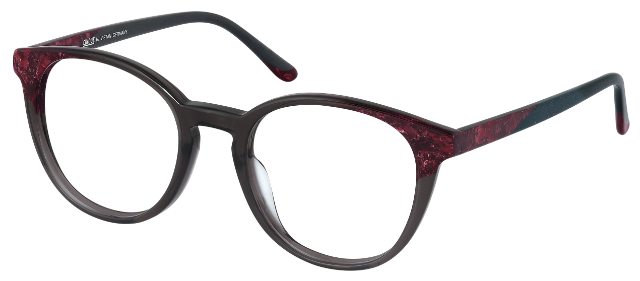 Eine braun-grüne Brille auf weißem Hintergrund.