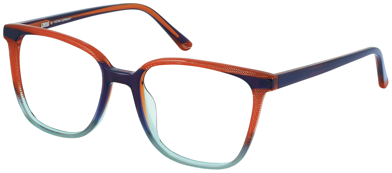 Eine rot-blaue Brille auf weißem Hintergrund.