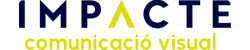 Logo of "IMPACTO comunicación visual" in dark blue and yellow text.