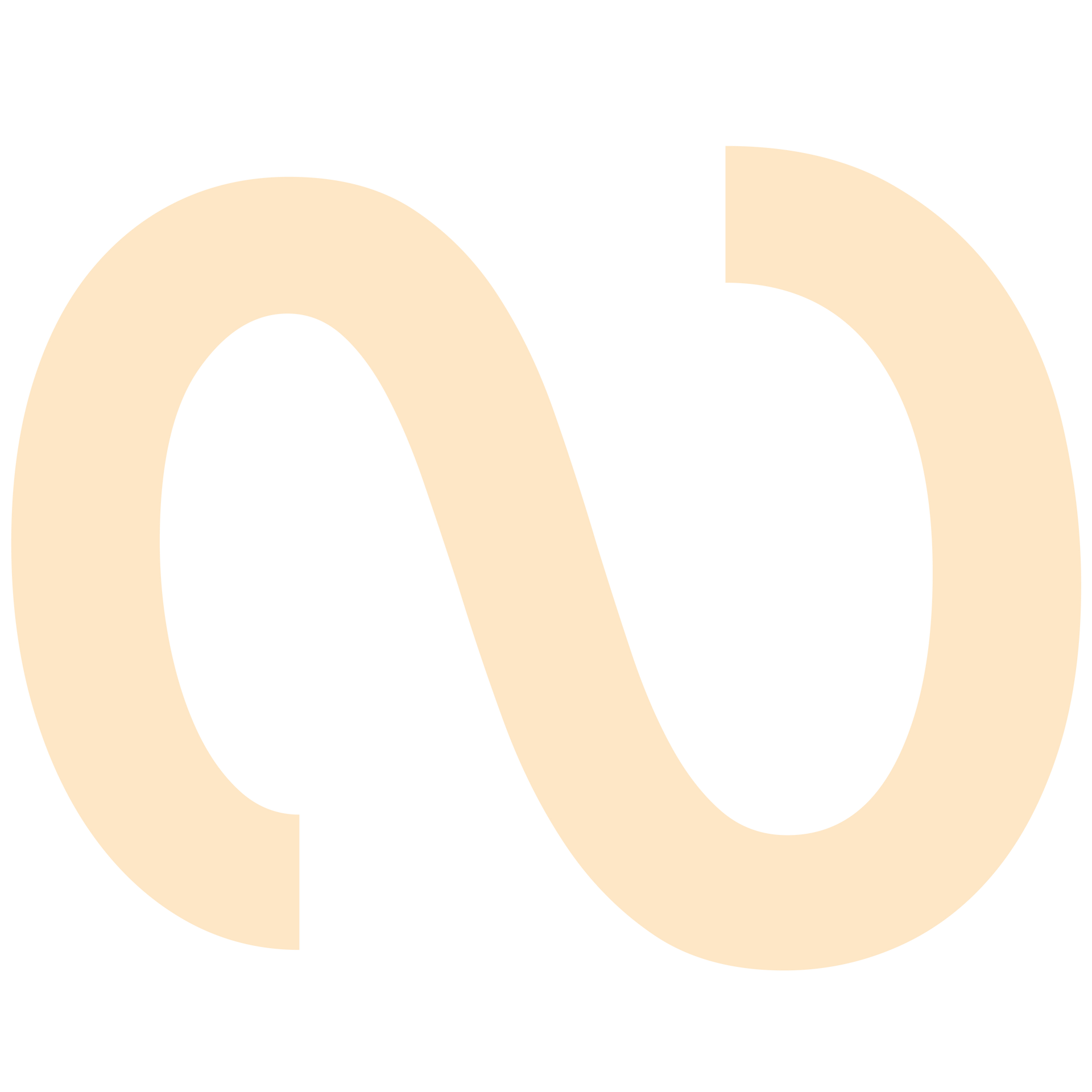 Cream-colored infinity symbol with a gap at the top.