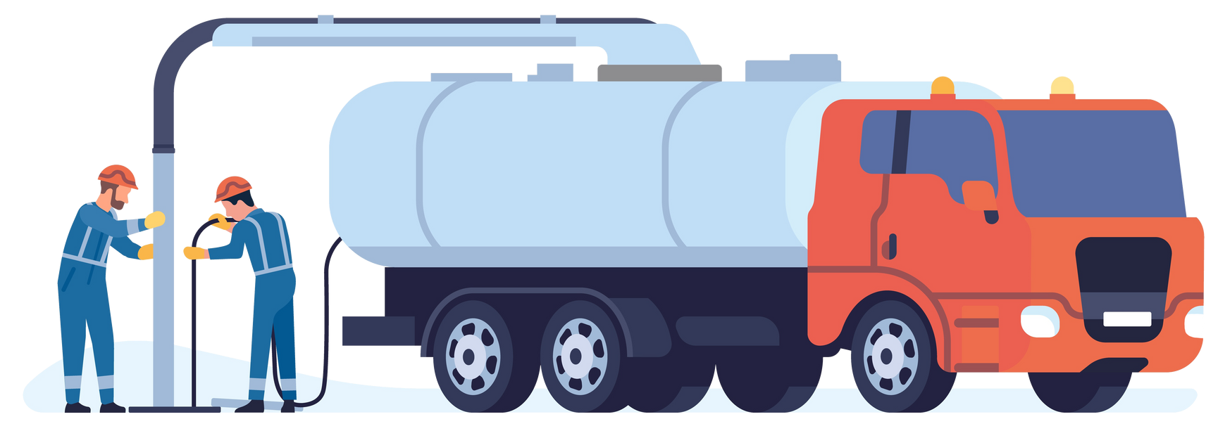 Illustration vectorielle d'un camion de vidange