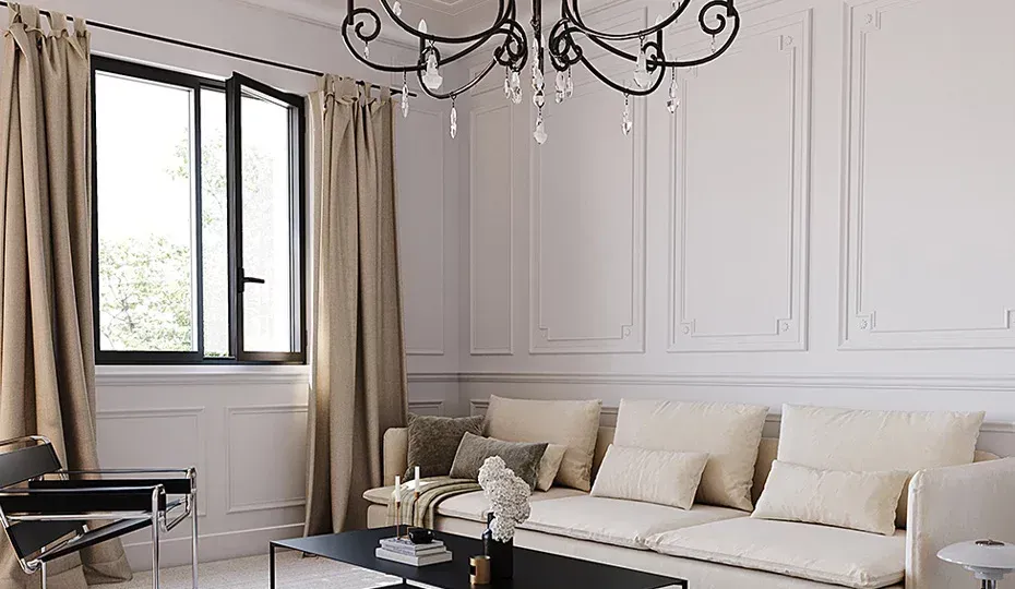 Bel appartement avec fenêtre entrouverte