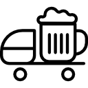 Icon: Bierglas auf einem Lastkraftwagen