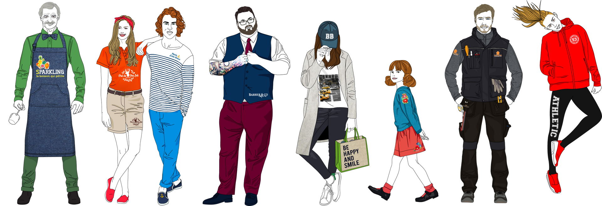 Personnages colorés.