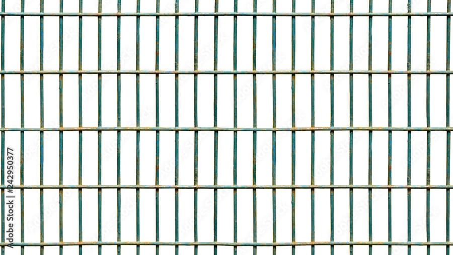 Un primer plano de una cerca de alambre sobre un fondo blanco.