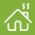 Cuadrado verde con el icono de una casa blanca y humo saliendo de la chimenea.