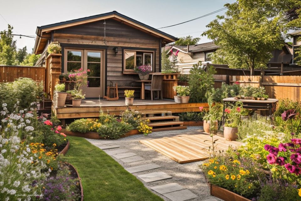 Holzhütte im Garten