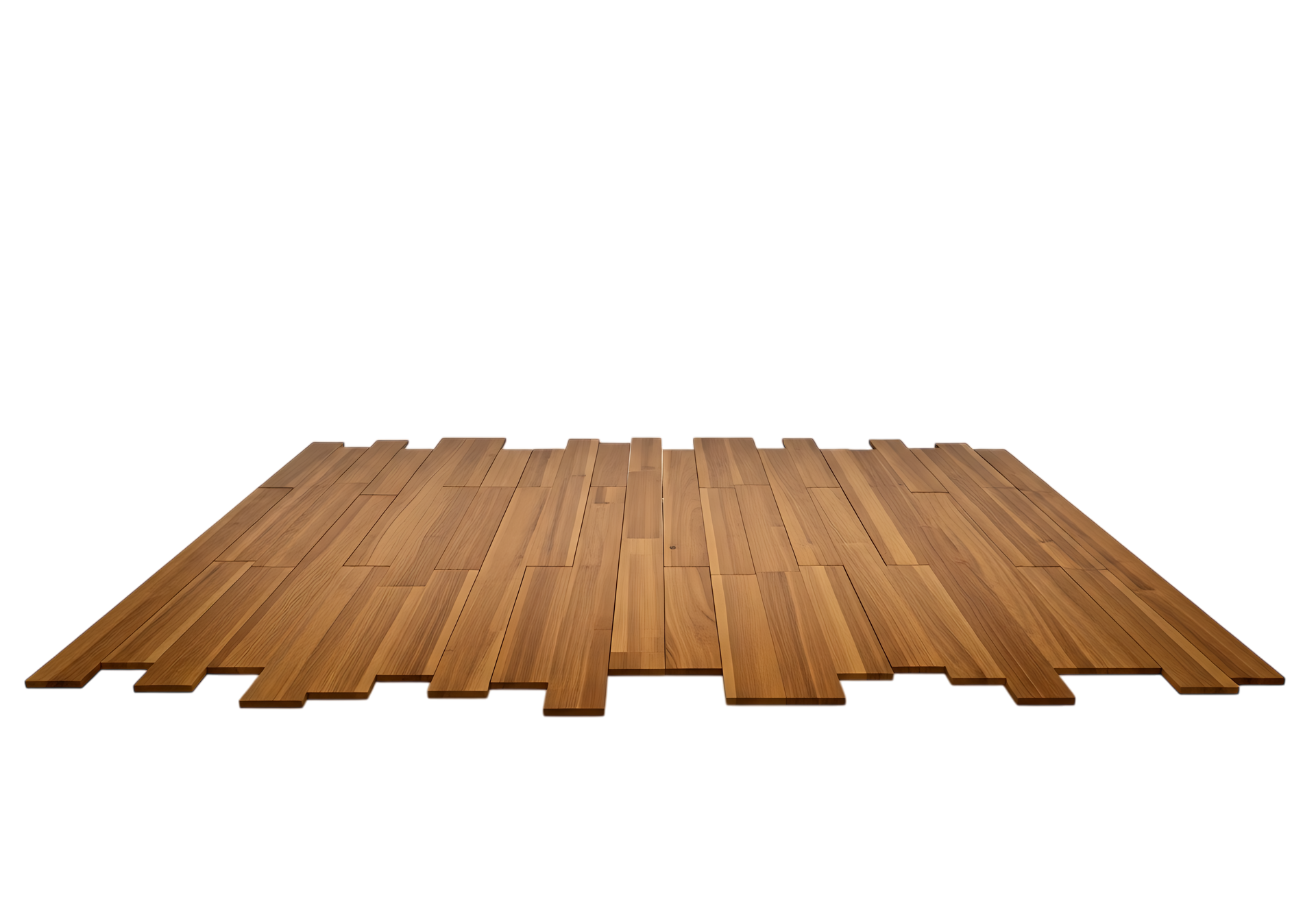 Plancher en bois aligné sur fond blanc