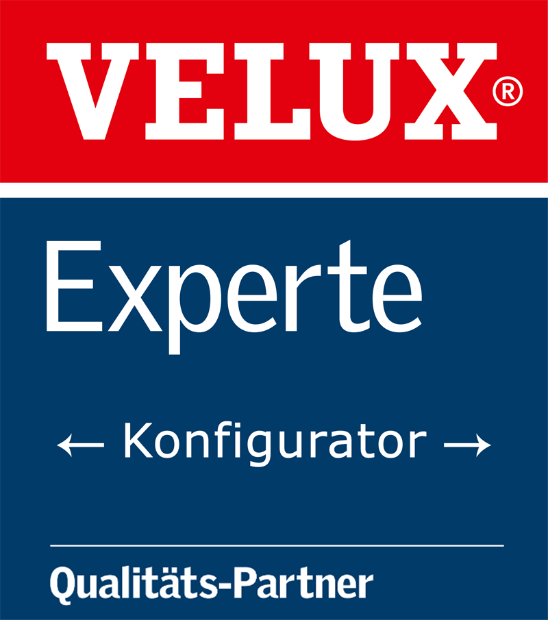 VELUX logo: red/white top, blue bottom;