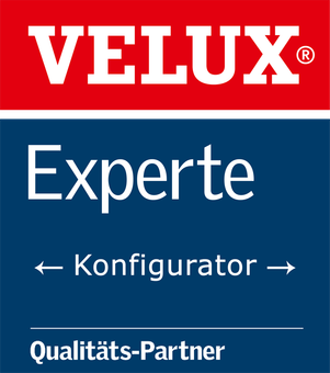 VELUX logo: red and blue banner,
