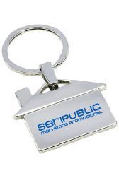 Llavero en forma de casa de plata con