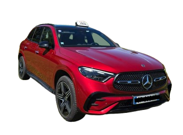 Un grand van noir de la marque Mercedes